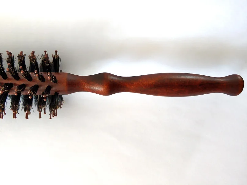 Рулон щетиной из натурального дерева 1 шт. круглая волнистая курчавая Расческа