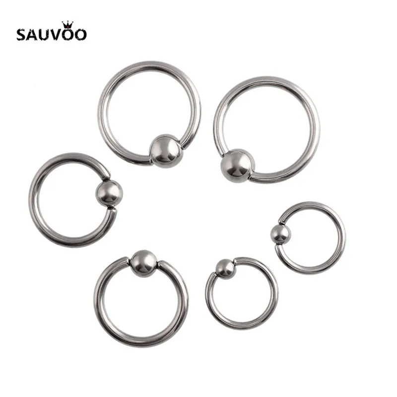 Sauvoo 2017 Серебряное золото черный цвет металлический Титановый шар кольцо для