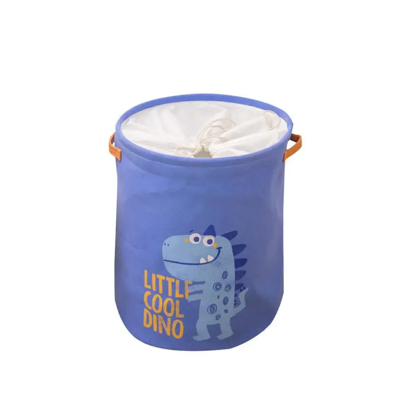 Blue Складная корзина для белья, мультяшная корзина для хранения, стоящее ведро для хранения игрушек и одежды, органайзер для белья - Цвет: Blue