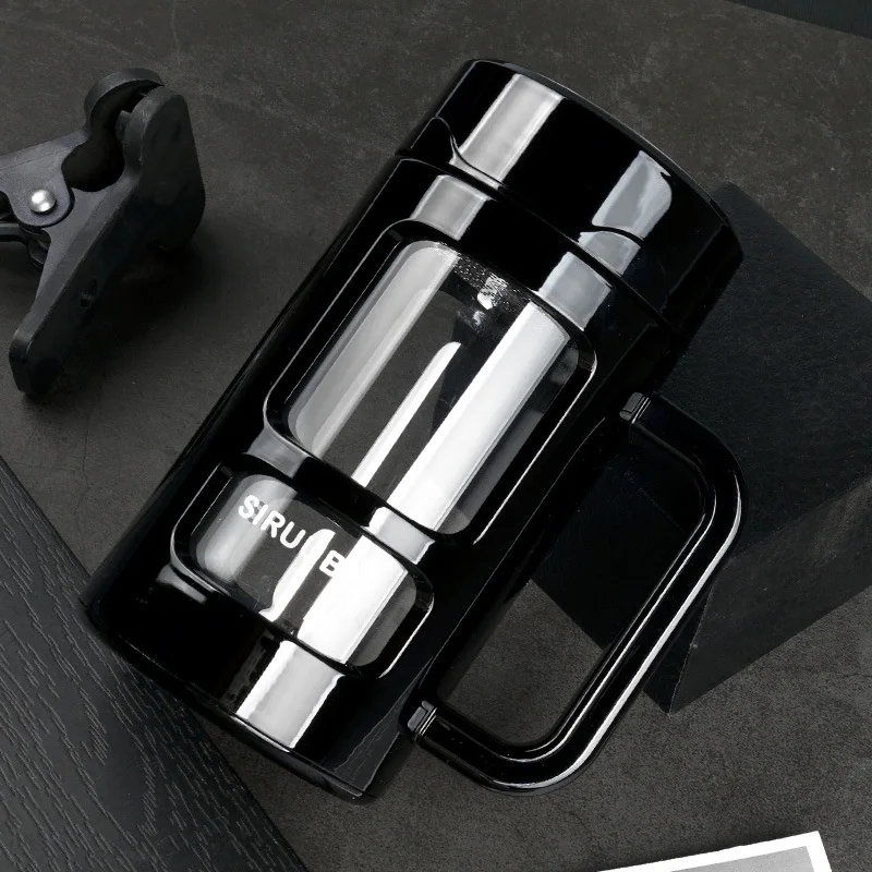 420ml Anti-scalding Portable Glass Hand-held Mug With Filter Tea Cup Double-layer Heat-resistant Water Bottle Office Travel Can | Дом и сад