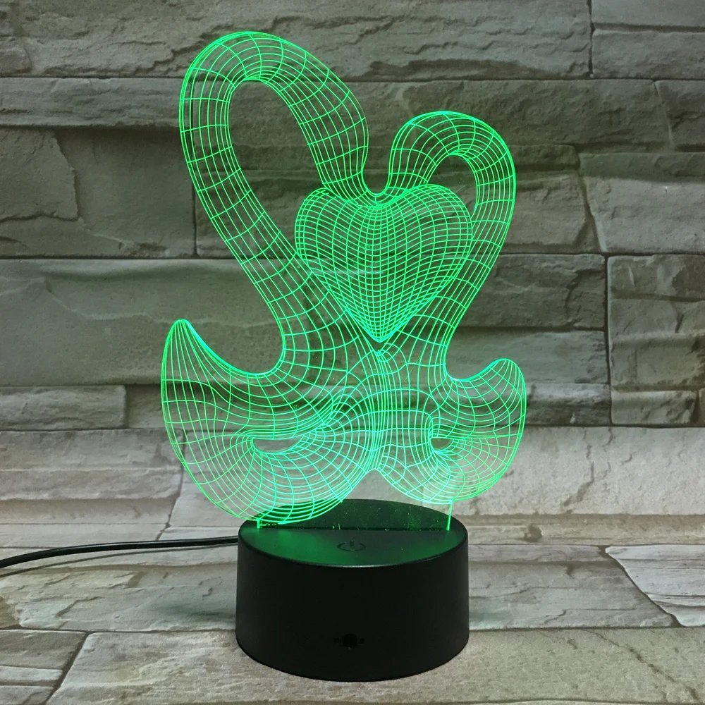 USB ночник 3D визуальная лампа Светодиодная прикроватная инновационная для