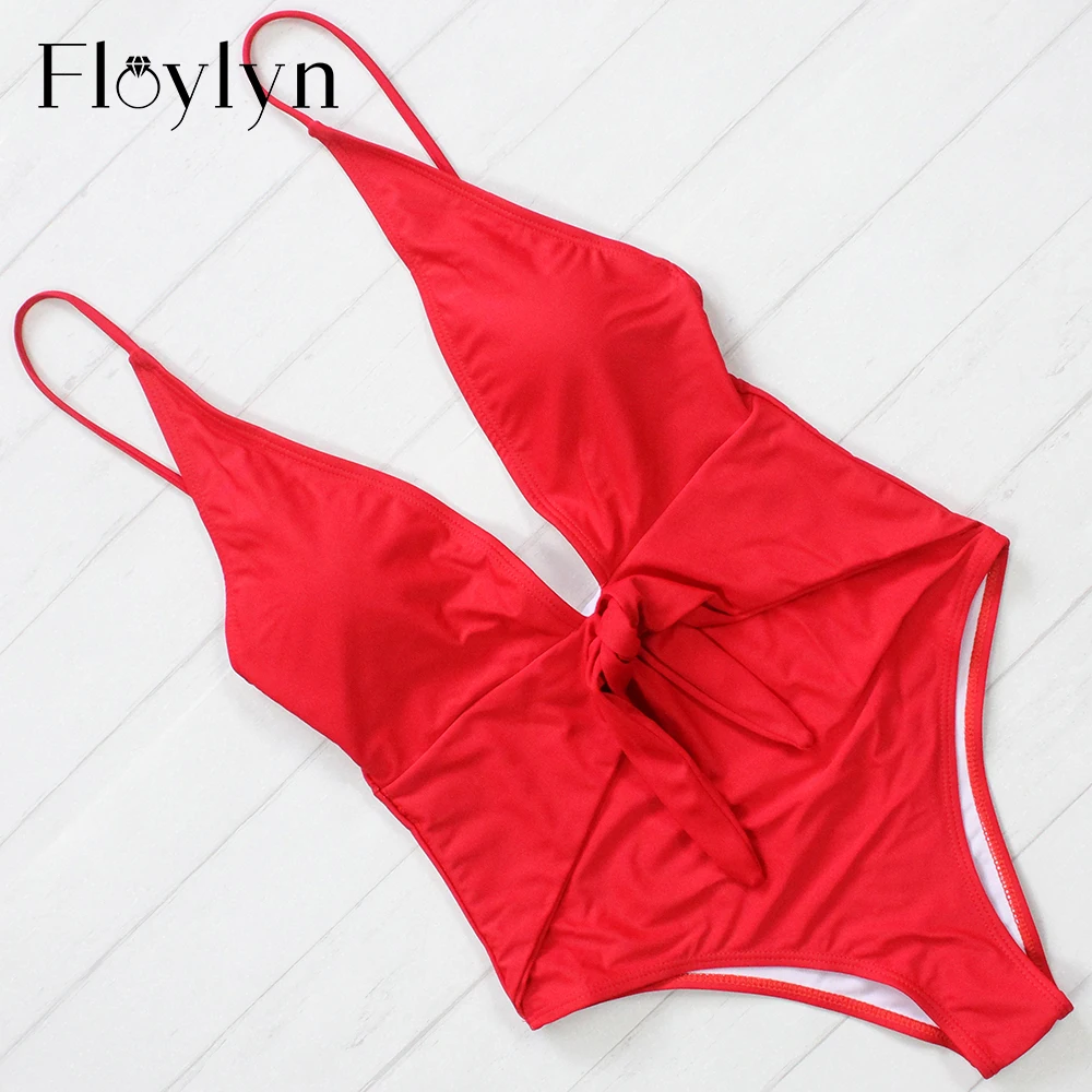 Купальник Floylyn с узлом цельный белый купальник сексуальные стринги пляжная