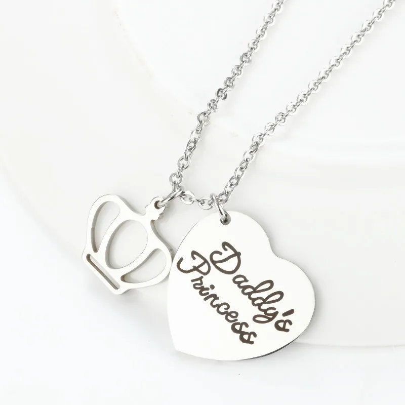 Сердце корона кулон ожерелье ювелирные изделия папа s Принцесса простой Lucky