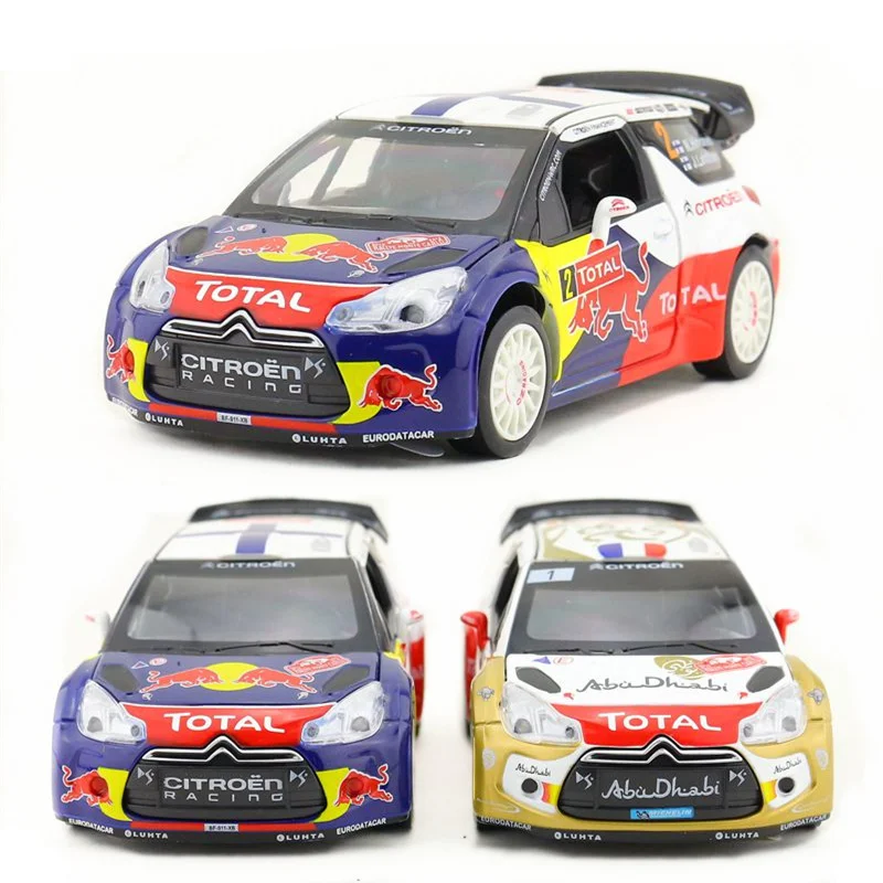 1:26/литая под давлением металлическая модель/Citroen DS3 WRC racing/звук и светильник/подарок для детей/Вытяжка/образовательная Коллекция/подарок для детей