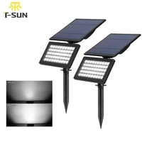 t sunrise 2pcs pack 5w solar spotlight adjustable 50 leds solar light outdoor waterproof landscape wall light for outdoor garden