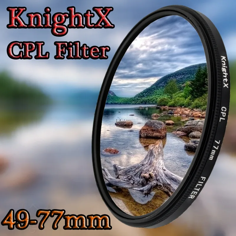 KnightX 49 мм 52 мм 55 мм 58 мм 67 мм 77 мм cpl поляризационный фильтр для Canon Nikon sony DSLR SLR Объективы для фотоаппаратов Nikon D7000 D5200 D5100