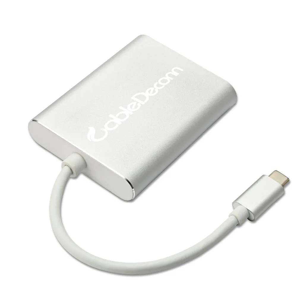 Thunderbolt 3 концентратор USB-C Тип с разъемами типа c и UHD 2xhdmi 4 K 30 Гц женский кабель