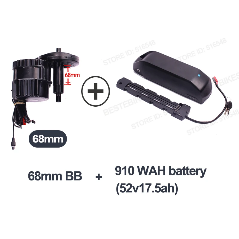 Bafang мотор BBSHD 48V1000w электродвигателя комплект bbs03 батареи вело electrique bicicleta electrica 52V17. 5ah EU/US нет налога - Цвет: 52v17.5ah 68mm 46T