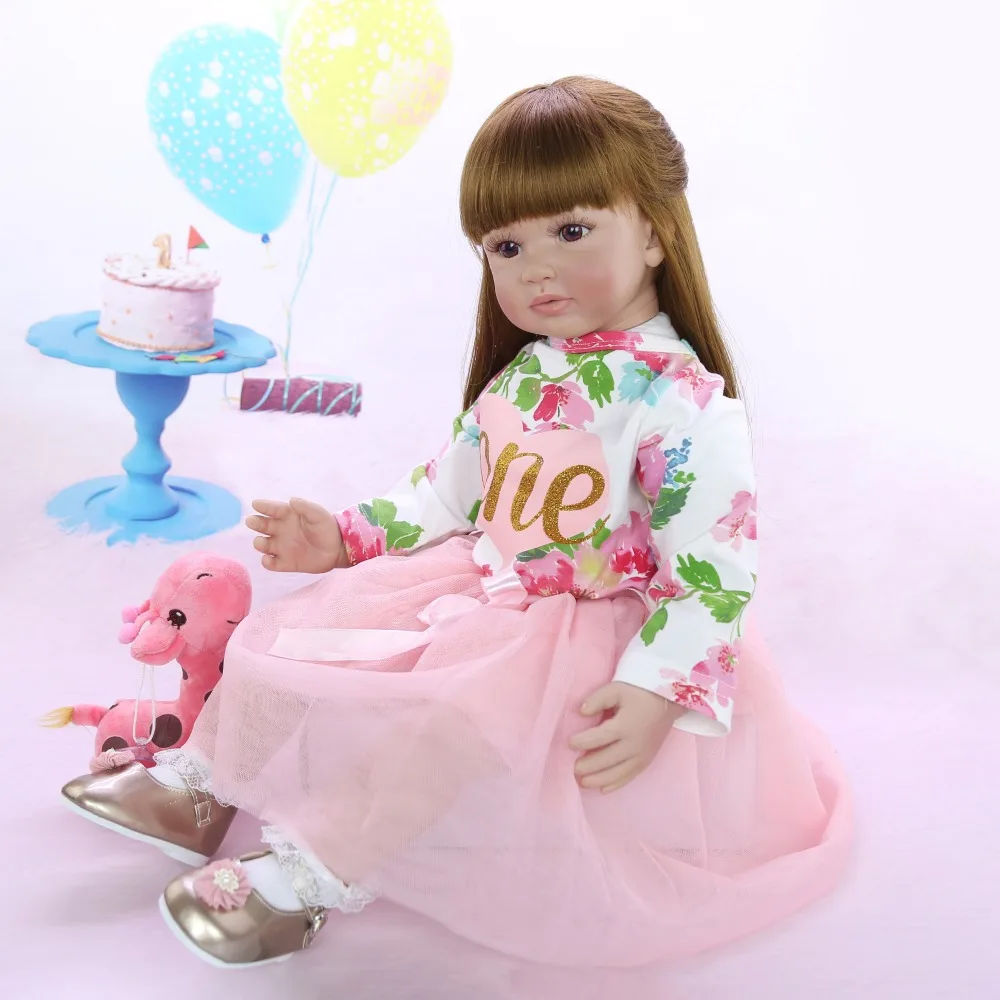 Кукла Reborn baby girl 60 см силиконовая виниловая reborn очаровательная кукла принцессы в