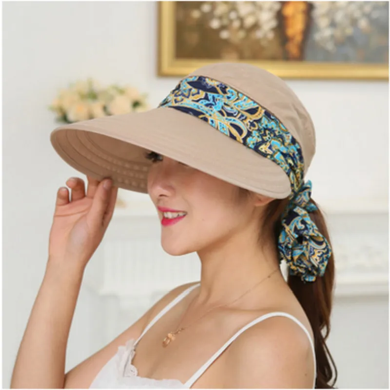 Женская пляжная шляпа с широкими полями и цветочным принтом | Аксессуары для