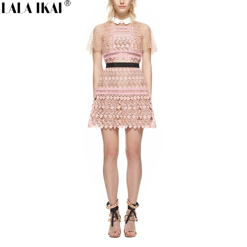 2017 милое летнее платье Для женщин принцесса крючком Кружево Платья для вечеринок