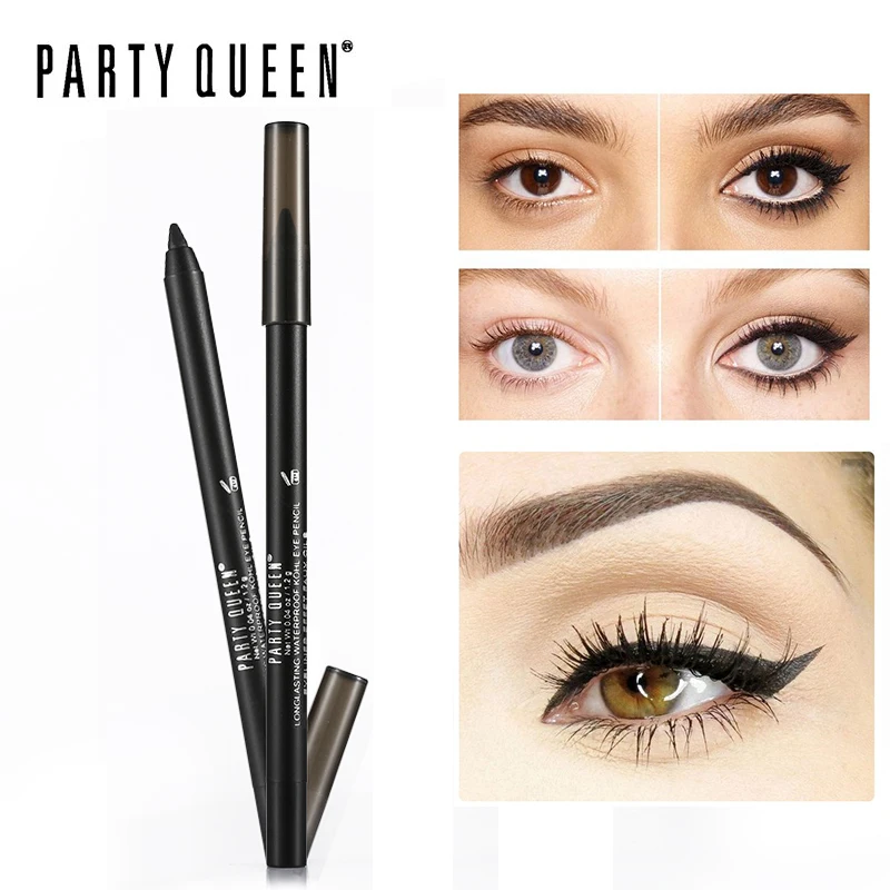 Классический гель карандаш для глаз Party Queen гладкий матовый черный Kohl водостойкая