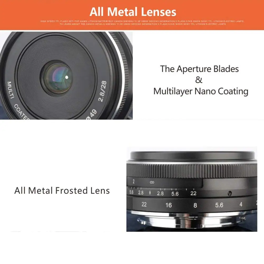 Meike 28 мм F2.8 объектив с большой диафрагмой ручной фокусировки для Canon EF M EOS M1 M2 M3 M5 M10