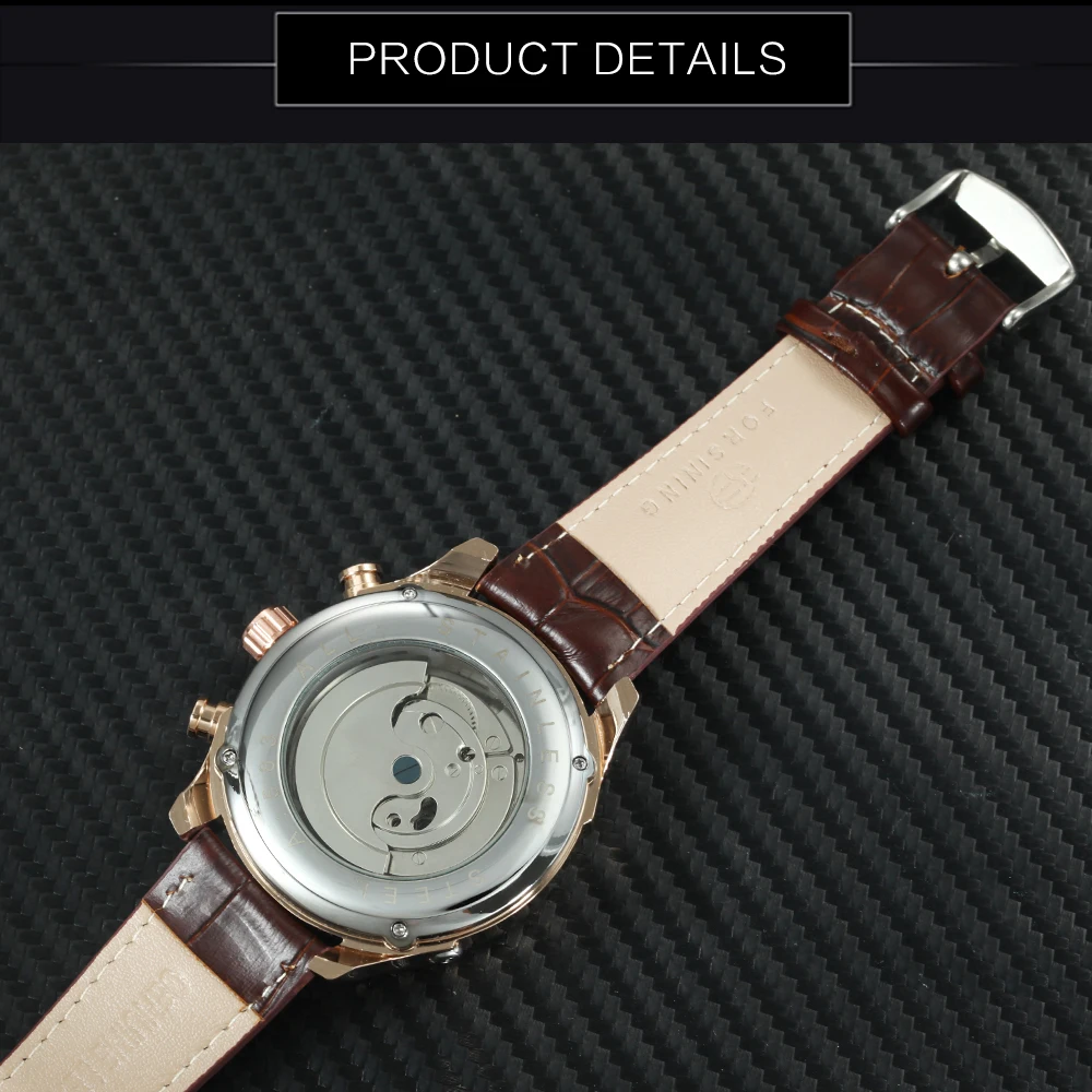 FORSINING винтажные модные турбийон механические часы мужские рабочие суб