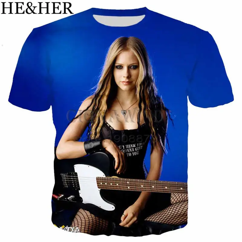 Новинка популярная мужская футболка Аврил Лавин модные 3D футболки с коротким