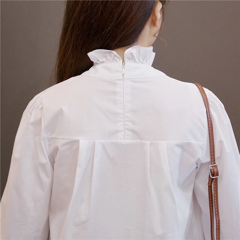 Рубашка женская белая с длинным рукавом p100|autumn shirt|shirt femalewomen spring |