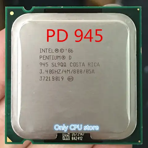 Процессор Intel Pentium D 945, оригинальный, PD 945, 4 Мб кэш-памяти, 3,40 ГГц, 800 МГц, LGA 775 P D 950, PD945