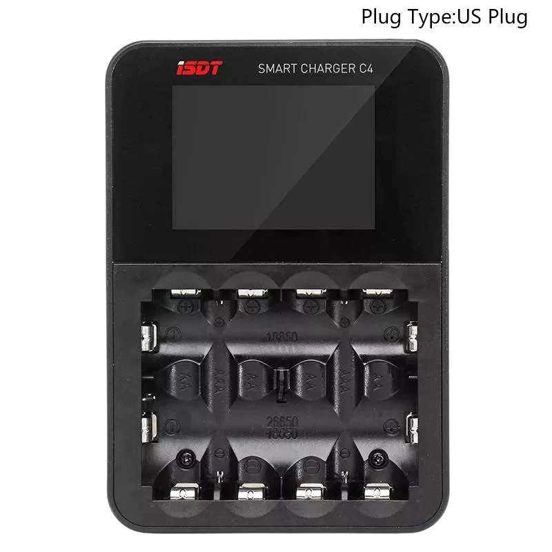 Isdt C4 8A контактный экран смарт-зарядное устройство с Usb выходом для Aa Aaa батареи с Ips экраном дисплея и предотвращения огня