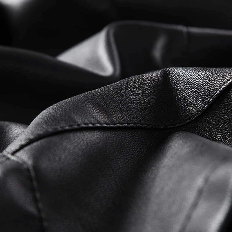 

Male Leather Bomber Jackets Brand Woolen Liner Outwear Locomotive Jaqueta Masculina Couro Stand Collar Mens PU Leather Jackets