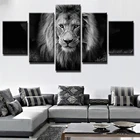 Современное настенное искусство, холст, живопись, домашний декор, 5 шт. изображения льва, Модульная картина HD постеры с животными для гостиной