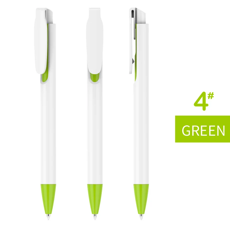 Green(white) 500 шт/партия Пластиковые Рекламные шариковые ручки для письма индивидуальный логотип Подарочный шариковая ручка - Цвет: Green(white)