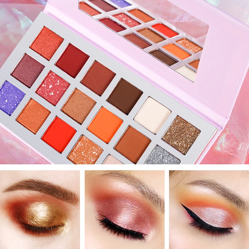 18 Colors Eyeshadow Palette Glitter Matte Shimmer Waterproof Mineral Powder Eye Shadow Makeup Private Label Cosmetics |