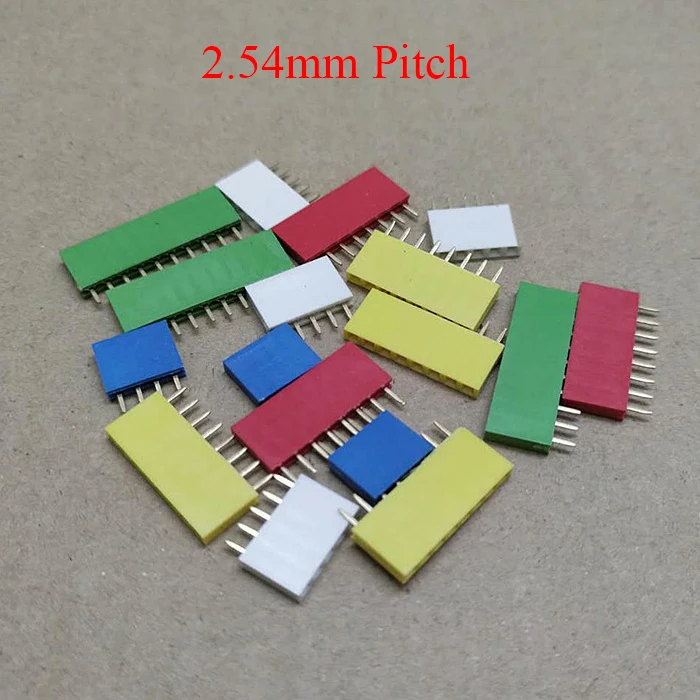 1*8 1x8 Pin 8 P 2 54 мм Шаг красные черные желтый и зеленый цвета сине белые Женский