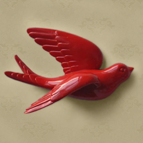 Big Red R Смолы 3d ласточка птицы Статуэтка настенные наклейки домашний Декор Аксессуары для гостиной украшение дома декоративные наклейки на стену - Цвет: Big Red R