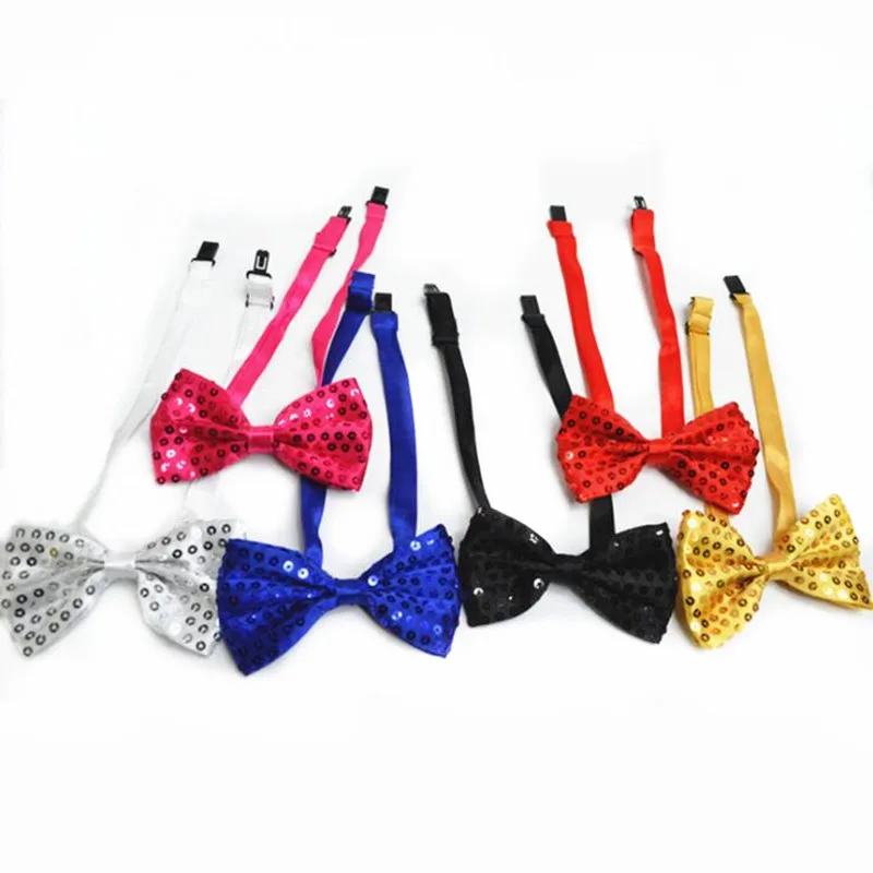 Sequin Bow Tie Neckwear Adjustable Unisex For Kids Adults Fancy Dress Costume Props Dance Party Halloween Christmas|costume tie|tie for kidstie bow