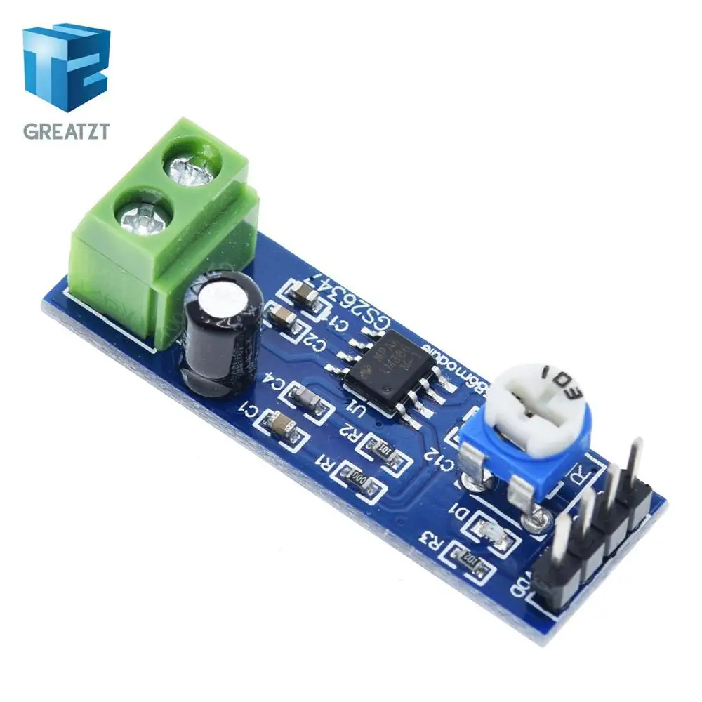Модуль усилителя звука GREATZT LM386 200 раз вход 5 12 В сопротивление 10 к|Интегральные
