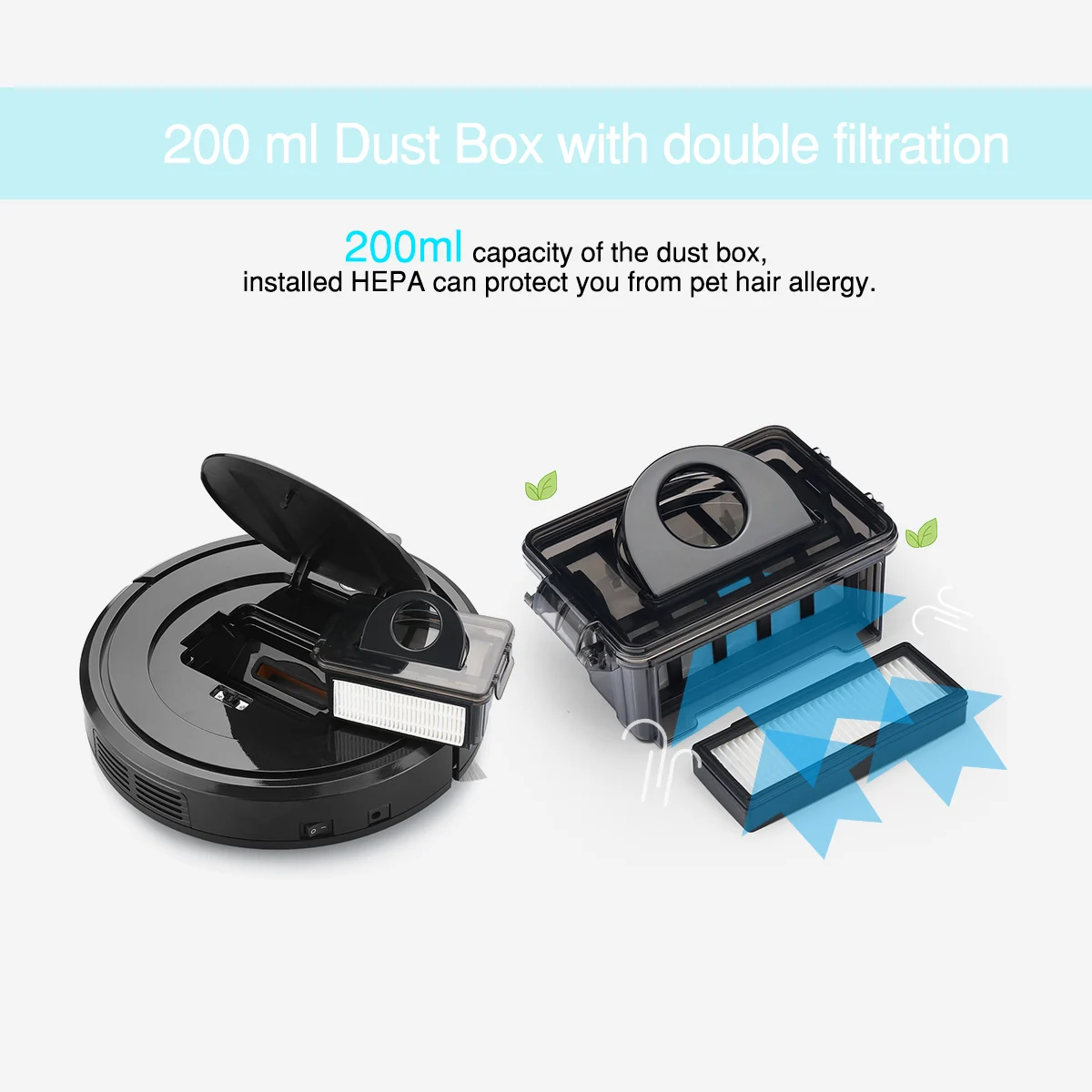 Eyugle KK290A подметальный робот-пылесос 500pa всасывающий 3 режима очистки 5 см