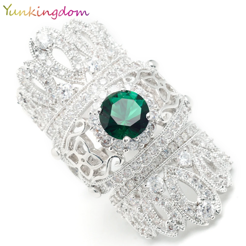Женское Обручальное Кольцо Yunkingdom anillos mujer зеленое большое кольцо с фианитом