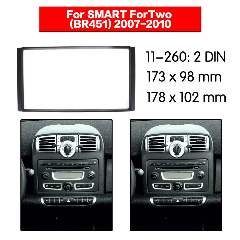 Комплект рамов для автомагнитолы BENZ SMART ForTwo(BR451) 2007 2010 комплект с креплением на 2