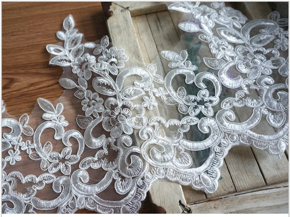 Бесплатная доставка белая кружевная отделка с аланконом 28 см или 11 дюймов в