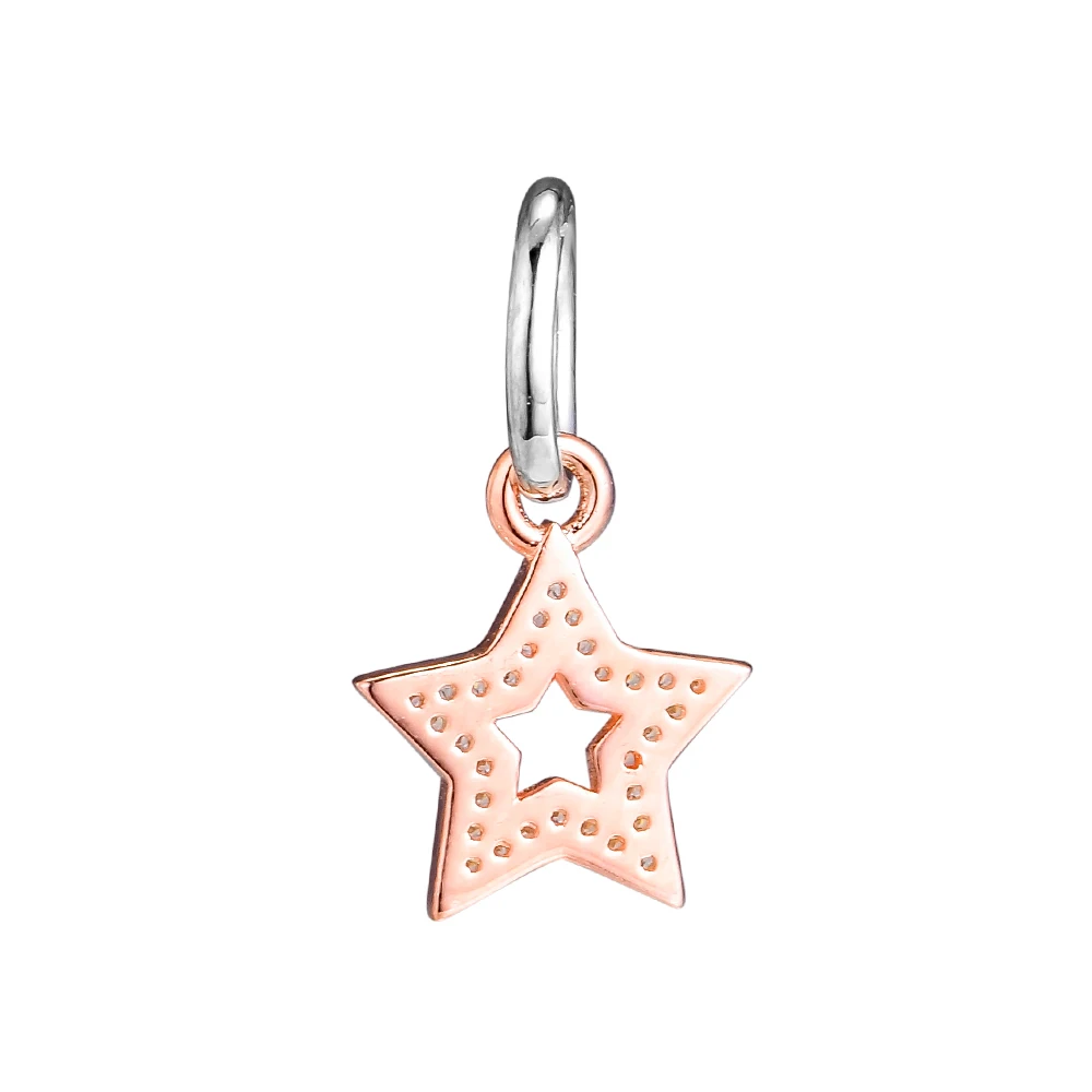 CKK Star Charm Bead Rose Gold Charms Fit Original Bracelets sterling silver jewelry women DIY Beads for Jewelry Making | Украшения и