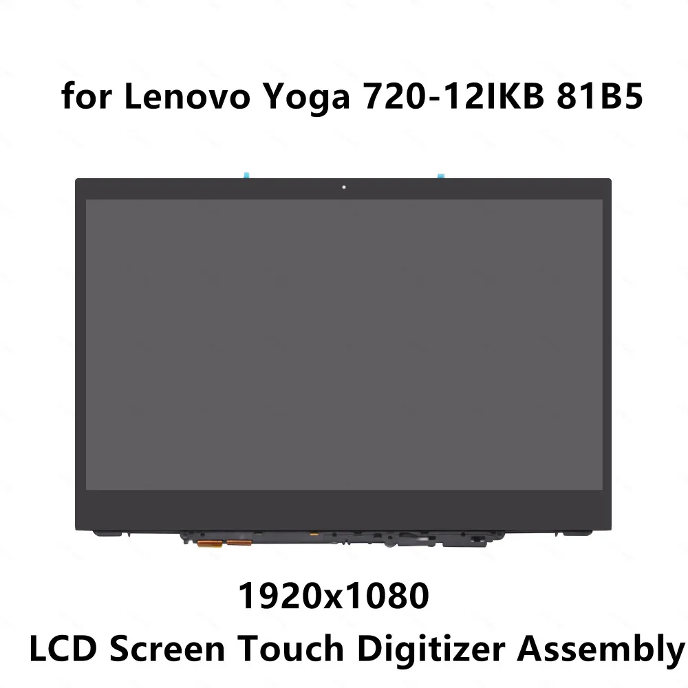 

12.5" FHD IPS LCD Screen Display Touch Digitizer Glass Panel Assembly + Frame For Lenovo Yoga 720-12IKB Yoga 720 12 B125HAN02.2