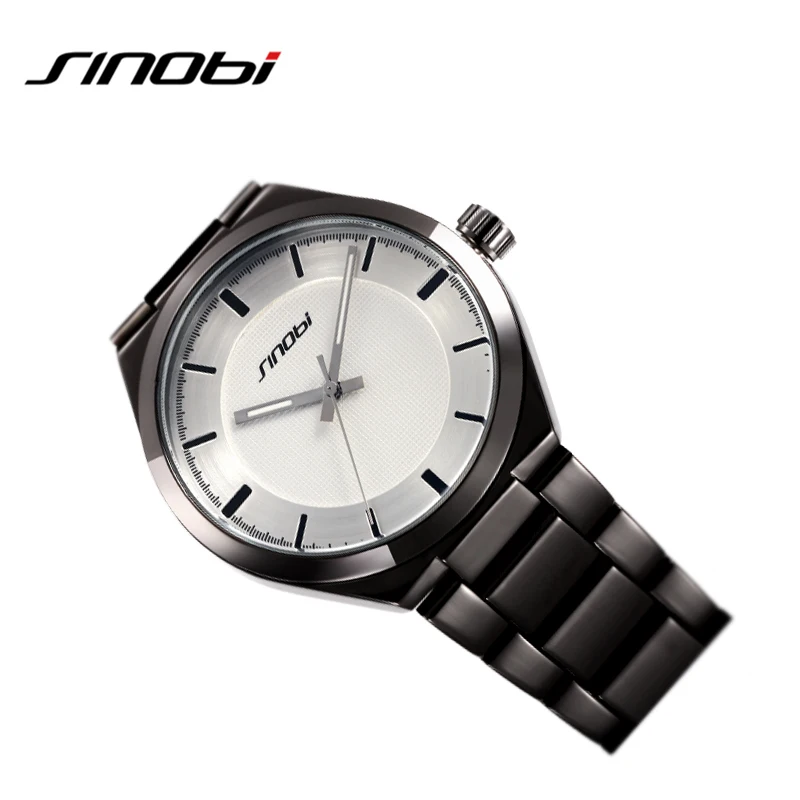 Sinobi Relogio Masculino нержавеющей стали ремень моде хронограф 24 ч. часы кварца людей