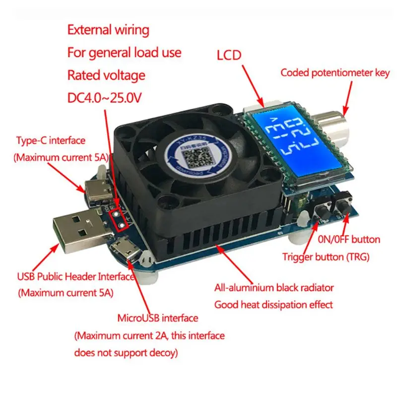 Умный электронный триггер KZ35 тестер быстрой зарядки USB для QC2.0/QC3.0/AFC/FCP |