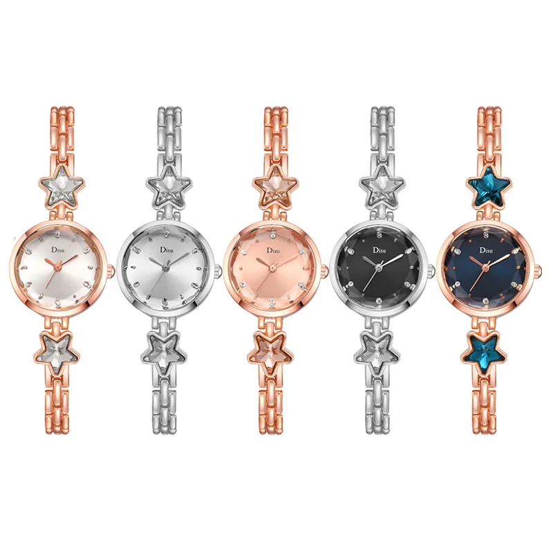 1 шт. женские наручные кварцевые часы для девушек с ремешком в виде звезды из