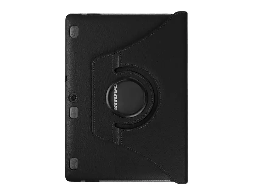black Чехол для планшета lenovo Tab2 A10-70F A10-70 4G 10,1(не для A7600) Вращающийся Кожаный чехол с подставкой+ Защитная пленка для экрана+ стилус - Цвет: black