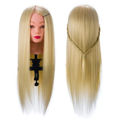 Белый манекен с волосами Hairstyling Парикмахерская учебная голова 21 дюймов манекен с волосами голова косметологический манекен голова для практики