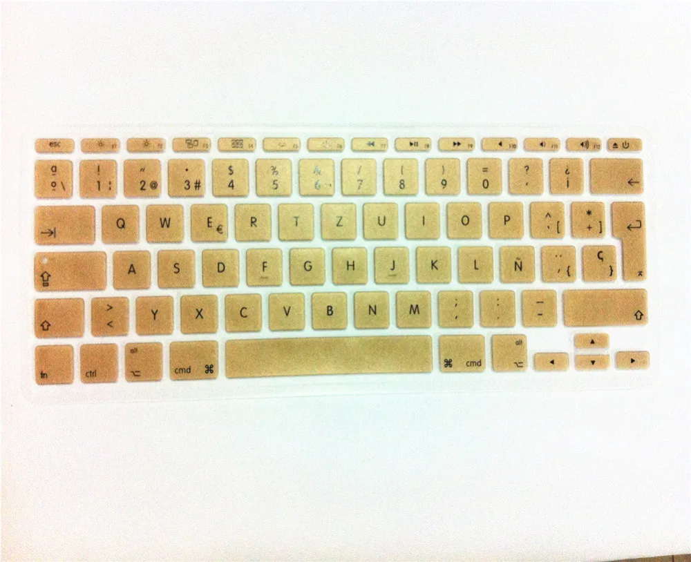 11 &quotЗолотой испанский ЕС Силиконовый защитный чехол для клавиатуры MacBook Air 11&quot 6