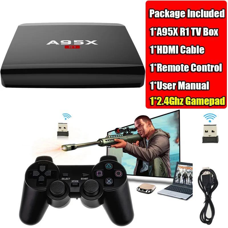 A95X R1 RK3229 1G/8G Android 6.0 Smart TV Box 2.4G Wifi 4K*2K HDMI 2.0 Output Video Media Player 10M/100M BOX Better Than X96 |