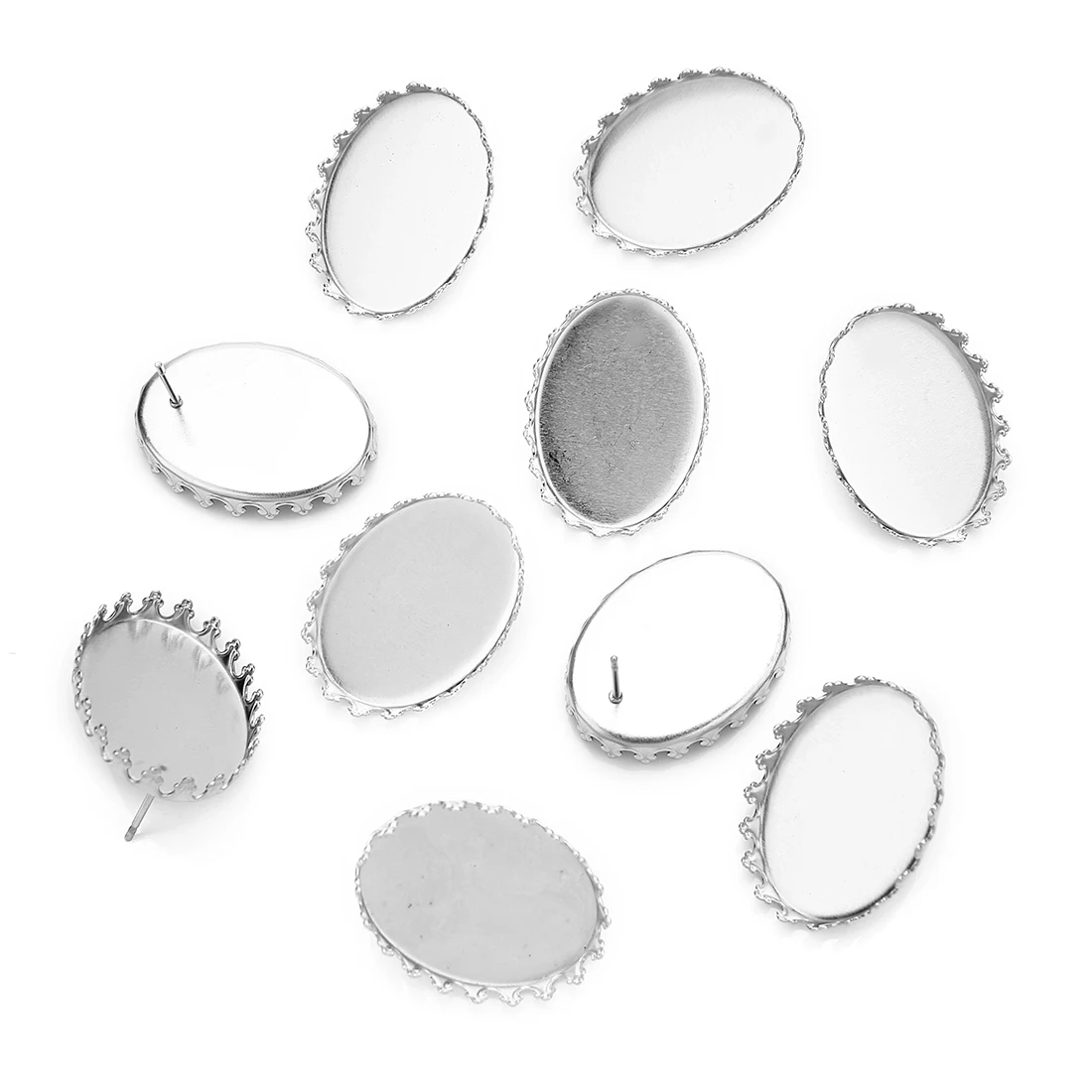 20 шт. пластина из нержавеющей стали сережки стержни база подходят 13X18/18X25 мм