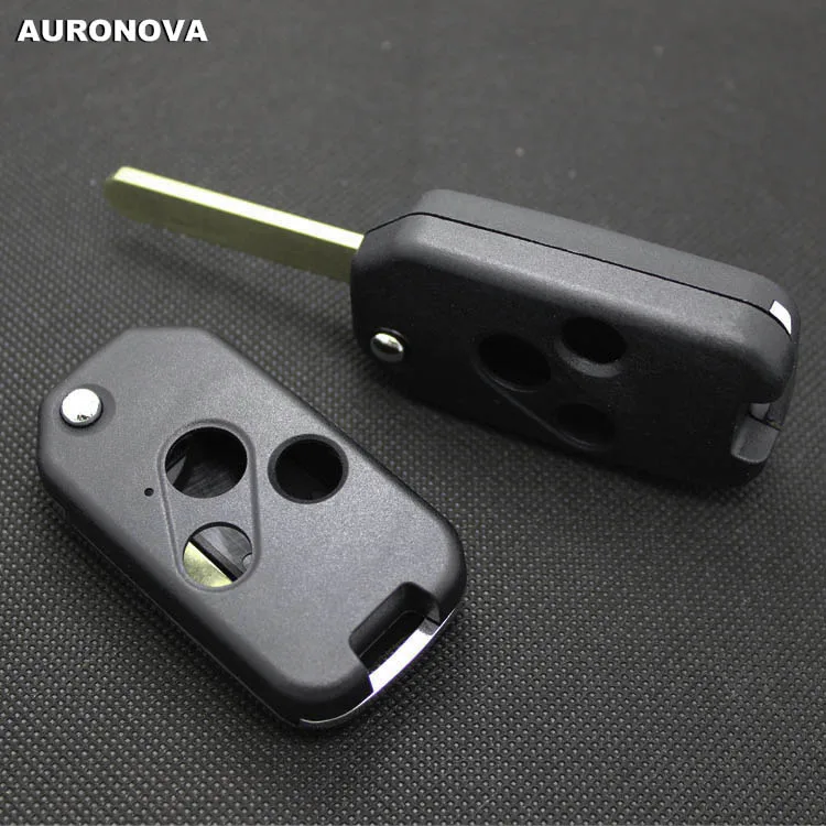 

AURONOVA New Upgrade Flip Folding Key Shell for Honda Accord City Fit Odyssey 3 Buttons Remote Car Key Case