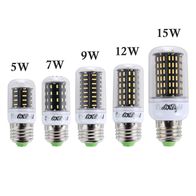 YouOKLight E27 E14 5 Вт 7 9 12 15 светодиодные лампы CRI&gt 80 SMD 4014 лампочки кукурузы без мерцания