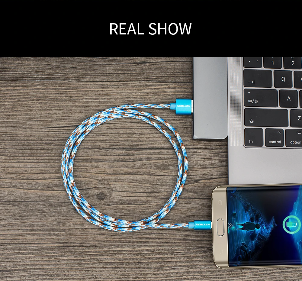 KEYSION Micro USB кабель 2.4A нейлон Быстрая зарядка USB кабель для передачи данных для samsung Xiaomi Tablet Android мобильный телефон usb зарядный шнур