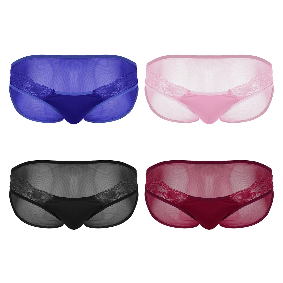 TiaoBug мужские мягкие дышащие Трусики-бикини нижнее белье прозрачное Прозрачное с