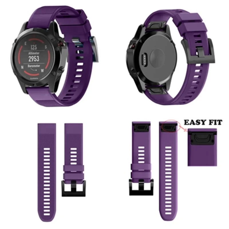 26 мм/22 мм силиконовый ремешок для наручных часов Garmin Fenix 5X 5 5S Plus 3 3HR D2 S60 Quick Release Easyfit