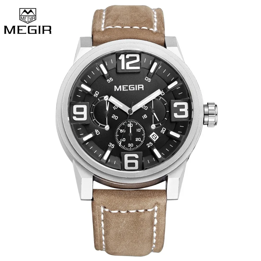 Часы MEGIR мужские спортивные кварцевые с большим циферблатом|watch cam|watch watcheswatch green |